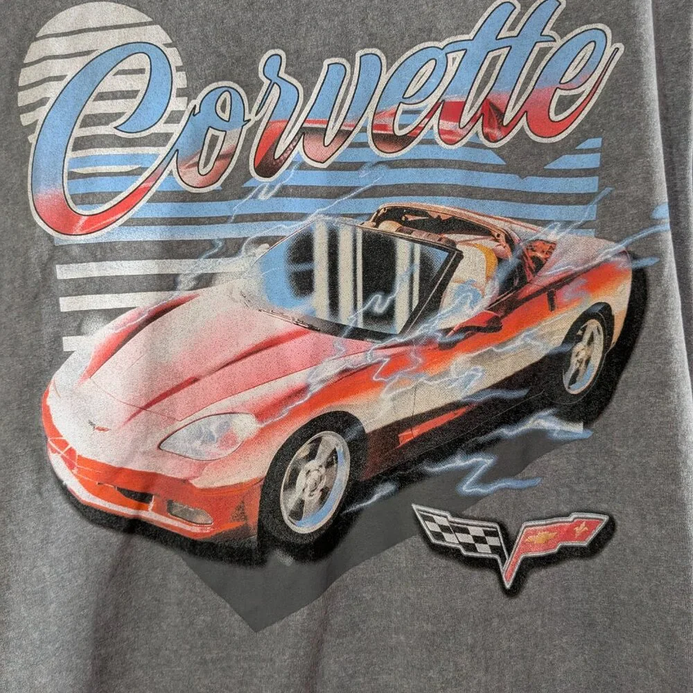 Corvette Chemistry Men's Gray Graphic T-Shirt Size Medium GM Official Crew Neck - Picture 4 of 11